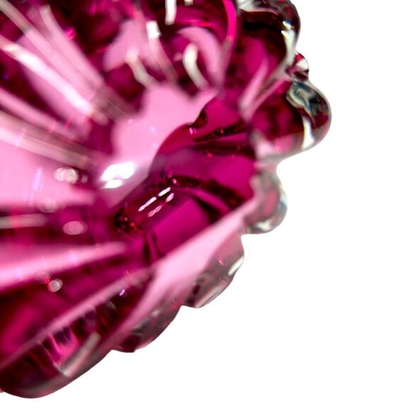 VTG EGERMANN ART GLASS CLAMSHELL BOWL CZECH REPUBLIC CRANBERRY SOMMERSO DESIGN - Picture 4 of 9